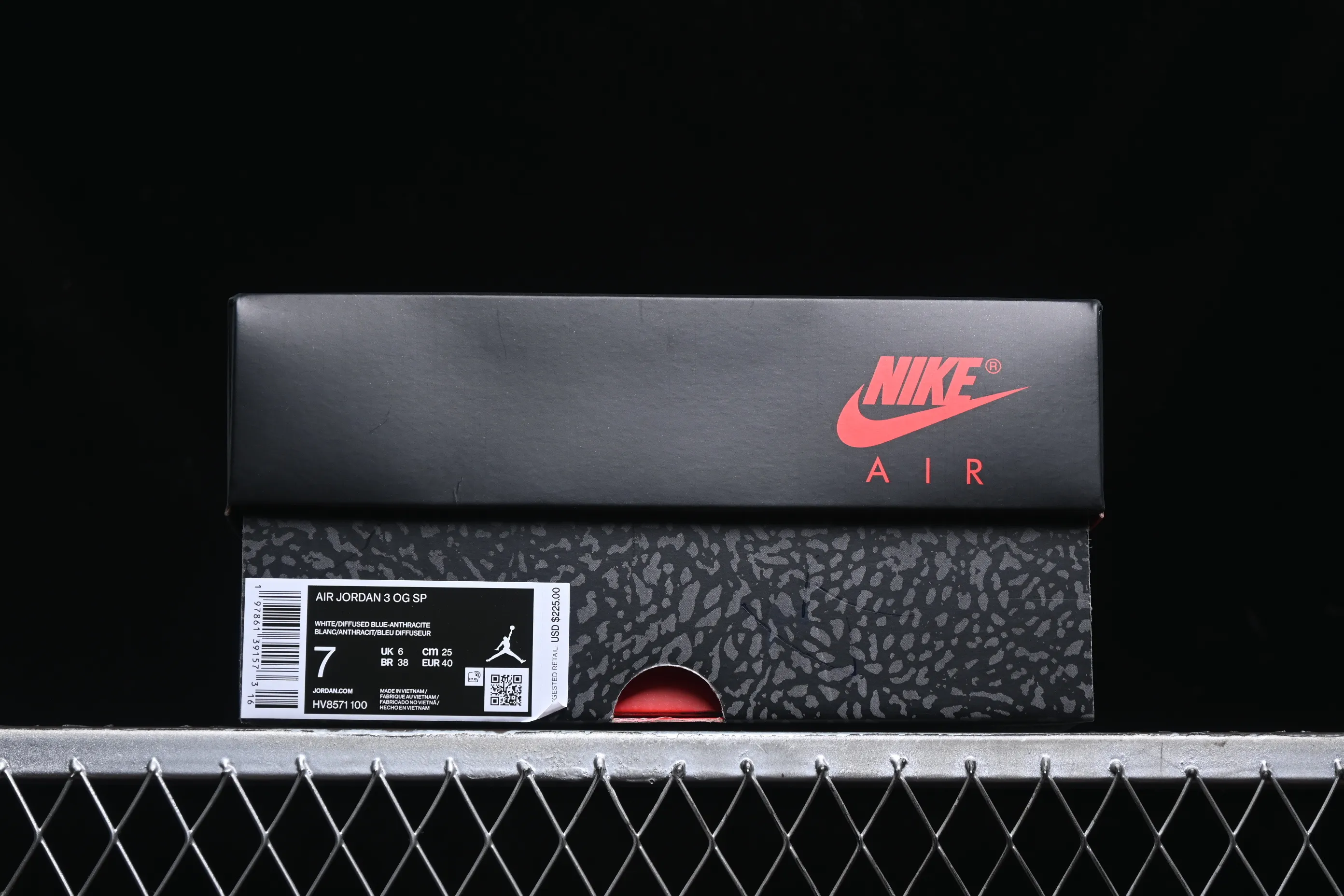 All categories Air Jordan Jordan series basketball shoes Air Jordan 3 Air Jordan 3 Retro OG SP "Diffused Blue" AJ3 Joe 3 white and blue cement HV8571-100